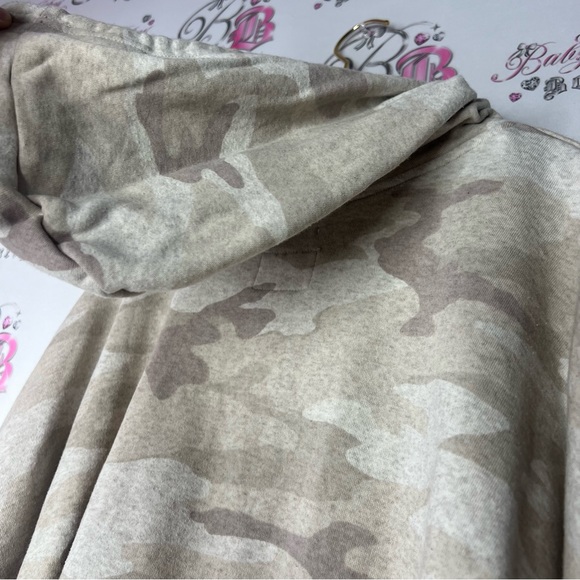 American eagle sweater hoodie pullover half zip camo camouflage beige sandy - Picture 6 of 7